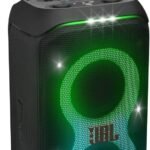 JBL Partybox Stage 320 in Schwarz – Tragbare Bluetooth-Lautsprecher-Box mit JBL Pro Sound, Lichtshow, KI-Sound-Boost, Rollen und Teleskopgriff – 18 h Laufzeit