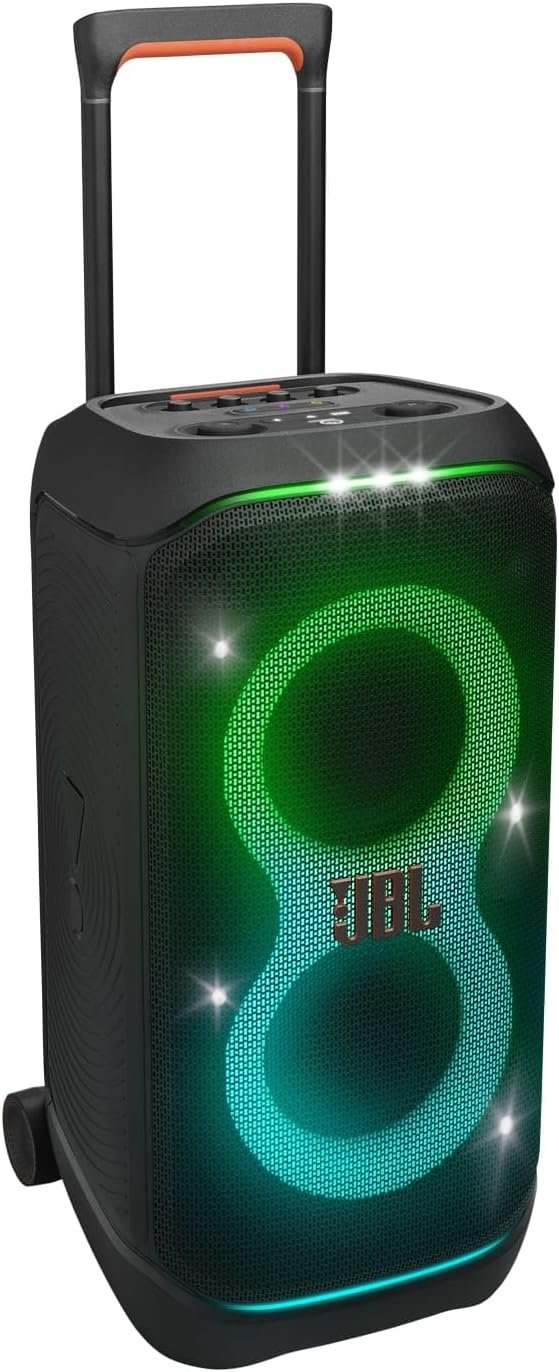 61MQuQFSqEL._AC_SL1500 JBL Partybox Stage 320 in Schwarz – Tragbare Bluetooth-Lautsprecher-Box mit JBL Pro Sound, Lichtshow, KI-Sound-Boost, Rollen und Teleskopgriff – 18 h Laufzeit