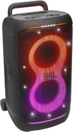 JBL PartyBox 520, kabelloser Bluetooth Partylautsprecher, 15 Stunden Spielzeit, Tragbares Design, Dynamische Lichtshow, IPX4 spritzwassergeschützt, Multi-Speaker-Verbindung, AI Sound Boost, Schwarz