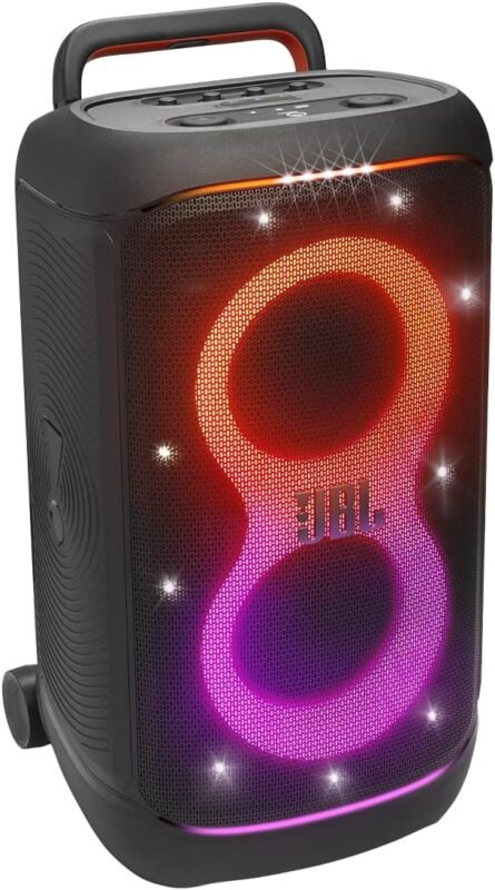 JBL PartyBox 520, kabelloser Bluetooth Partylautsprecher, 15 Stunden Spielzeit, Tragbares Design, Dynamische Lichtshow, IPX4 spritzwassergeschützt, Multi-Speaker-Verbindung, AI Sound Boost, Schwarz