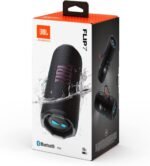 JBL Flip 7, kabelloser tragbarer Bluetooth-Lautsprecher, 16 Stunden Akkulaufzeit, IP68 wasserdicht, Staub- und stoßfest, JBL Pro Sound mit AI Boost, Auracast Multi-Speaker-Verbindung, Schwarz