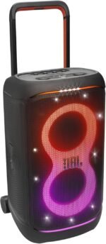 JBL PartyBox 520, kabelloser Bluetooth Partylautsprecher, 15 Stunden Spielzeit, Tragbares Design, Dynamische Lichtshow, IPX4 spritzwassergeschützt, Multi-Speaker-Verbindung, AI Sound Boost, Schwarz