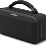 Bose Tragbarer SoundLink Max Lautsprecher, große tragbare Bluetooth Boombox mit Akku, wasserdichte Lautsprecher Boxen, bis zu 20h Akkulaufzeit, USB-C, integrierter 3,5 mm AUX-Eingang, Schwarz