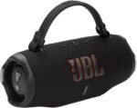 JBL Charge 6, tragbarer Bluetooth-Lautsprecher, 28 Stunden Akkulaufzeit, IP68 wasserdicht, Staub- und stoßfest, JBL Pro Sound mit AI Sound Boost, Auracast Multi-Speaker, Schwarz