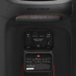 JBL Partybox Stage 320 in Schwarz – Tragbare Bluetooth-Lautsprecher-Box mit JBL Pro Sound, Lichtshow, KI-Sound-Boost, Rollen und Teleskopgriff – 18 h Laufzeit
