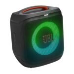 JBL Partybox Encore 2, kabelloser Bluetooth Partylautsprecher mit Mikrofon, 15 Stunden Spielzeit, IPX4 spritzwassergeschützt, Pro Sound, AI Sound Boost und Auracast Multi-Speaker, Schwarz