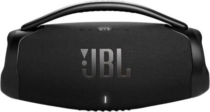 JBL Boombox 3 Wifi – Kabelloser Lautsprecher mit Bluetooth und Wifi – Kompatibel mit der JBL One App – 24 Stunden Wiedergabezeit – Wasser- und staubdicht – Integrierte Powerbank – Schwarz