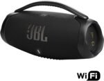 JBL Boombox 3 Wifi – Kabelloser Lautsprecher mit Bluetooth und Wifi – Kompatibel mit der JBL One App – 24 Stunden Wiedergabezeit – Wasser- und staubdicht – Integrierte Powerbank – Schwarz