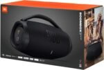 JBL Boombox 3 Wifi – Kabelloser Lautsprecher mit Bluetooth und Wifi – Kompatibel mit der JBL One App – 24 Stunden Wiedergabezeit – Wasser- und staubdicht – Integrierte Powerbank – Schwarz