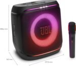JBL Partybox Encore 2, kabelloser Bluetooth Partylautsprecher mit Mikrofon, 15 Stunden Spielzeit, IPX4 spritzwassergeschützt, Pro Sound, AI Sound Boost und Auracast Multi-Speaker, Schwarz