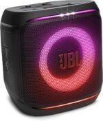 JBL Partybox Encore 2, kabelloser Bluetooth Partylautsprecher mit Mikrofon, 15 Stunden Spielzeit, IPX4 spritzwassergeschützt, Pro Sound, AI Sound Boost und Auracast Multi-Speaker, Schwarz