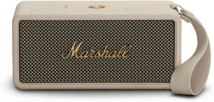 Marshall Middleton kabelloser tragbarer Bluetooth-Lautsprecher, über 20 Stunden tragbare Spielzeit, wasserfest IP67 – Crème