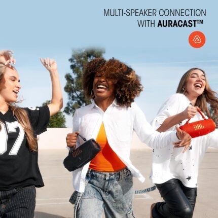 JBL Charge 6, tragbarer Bluetooth-Lautsprecher, 28 Stunden Akkulaufzeit, IP68 wasserdicht, Staub- und stoßfest, JBL Pro Sound mit AI Sound Boost, Auracast Multi-Speaker, Schwarz