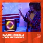 JBL Partybox Encore 2, kabelloser Bluetooth Partylautsprecher mit Mikrofon, 15 Stunden Spielzeit, IPX4 spritzwassergeschützt, Pro Sound, AI Sound Boost und Auracast Multi-Speaker, Schwarz