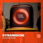 JBL Partybox Encore 2, kabelloser Bluetooth Partylautsprecher mit Mikrofon, 15 Stunden Spielzeit, IPX4 spritzwassergeschützt, Pro Sound, AI Sound Boost und Auracast Multi-Speaker, Schwarz