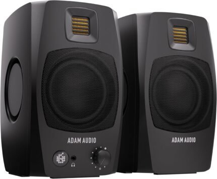 ADAM Audio D3V: Aktives Desktop-Monitorsystem mit USB-C-Anschluss (Paar, schwarz)