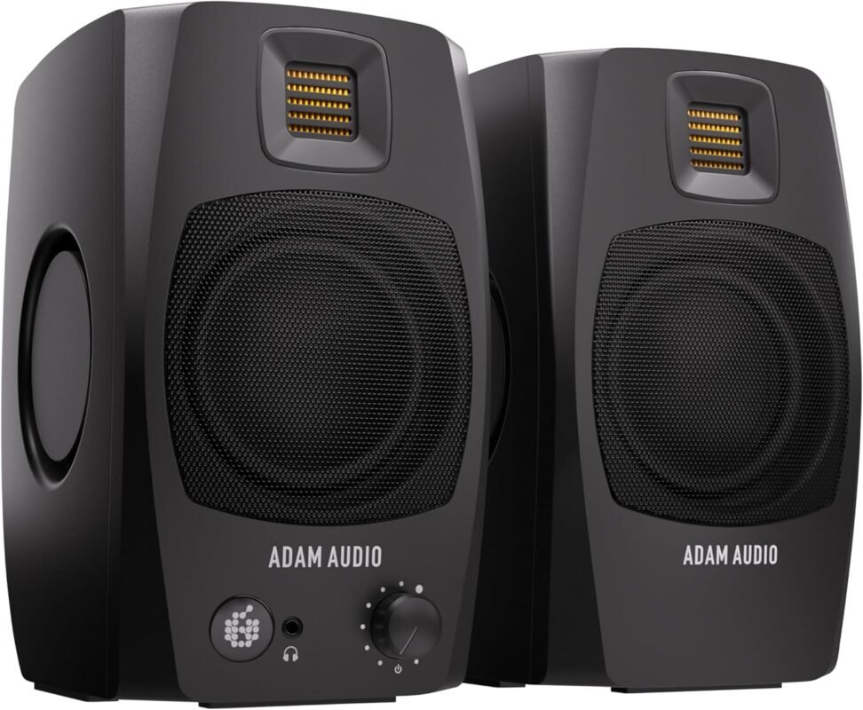 ADAM Audio D3V: Aktives Desktop-Monitorsystem mit USB-C-Anschluss (Paar, schwarz)