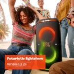JBL Partybox Club 120 in Schwarz – Tragbare Bluetooth-Lautsprecher-Box mit JBL Pro Sound, Lichtshow, KI-Sound-Boost und Teleskopgriff – 12 h Laufzeit