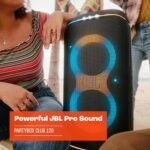 JBL Partybox Club 120 in Schwarz – Tragbare Bluetooth-Lautsprecher-Box mit JBL Pro Sound, Lichtshow, KI-Sound-Boost und Teleskopgriff – 12 h Laufzeit